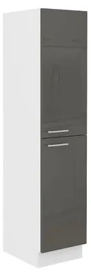 Produktbild von Küchen Midi Hochschrank 30 Lara Grau Glanz + Weiss matt Küchenzeile Küchenblock