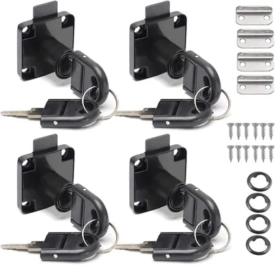 Imagen del producto de Cerradura de seguridad Kastschloss, 22 mm, juego de 4 unidades, color , para cajones y muebles