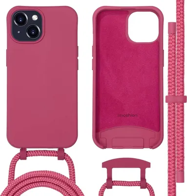 Image de imoshion Coque arrière colorée avec cordon amovible et MagSafe pour Apple iPhone 15 - Framboise