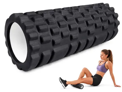 Productafbeelding van Foam roller massagerol - Foam roller pilates - Fasciarol - 33 x 14 cm - EVA-sportschuim - Voor yoga en stretching