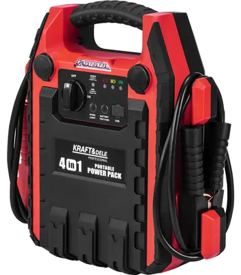 Produktbild von KRAFT&DELE | Starthilfe Powerbank mit Kompressor, 1200/600A, 22Ah 12V, Spitzenstrom Starter Powerbank, Tragbare Auto Starthilfe mit Digitale und LED