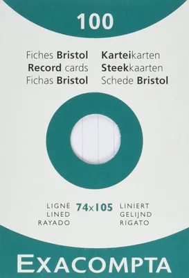 Immagine prodotto di Confezione da 100 cartoncini non perforati, DIN A7 74x105 mm, 205 g, foderati bianco