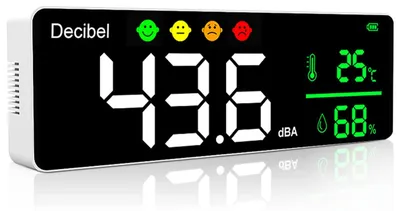 Schallpegelmesser 30–130 dB, 3-in-1, Wandmontage, 11 Zoll LED-Display