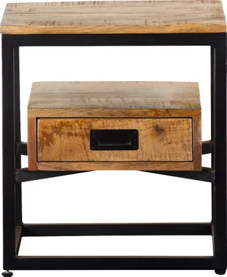 Zdjęcie produktu dla Gilde Beistelltisch, rechteckig, "Legna", Mangoholz, schwarz, naturfarben, VE 1, L. 45 cm, B. 35 cm, H. 50 cm 42213 4063387422137