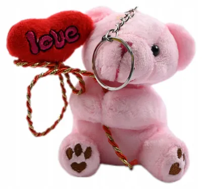 Produktbild von Plüsch Schlüsselanhänger Teddybär mit Herz Süßer Kuschelbär Anhänger Geschenk Valentinstag