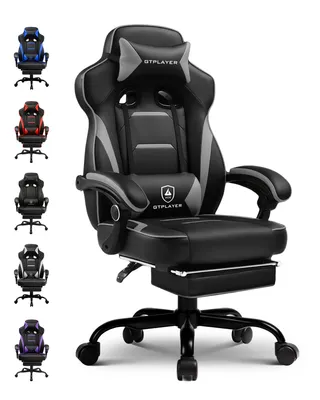 Produktbild von GTPLAYER Gaming Stuhl mit Fußstütze, Ergonomischer Bürostuhl 150kg, Gaming Sessel mit Lendenwirbelstütze Kopfstütze, Höhenverstellbarer Computerstuhl