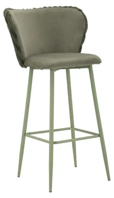 Obrázek produktu pro Sada 2 polstrovaných zelených barových židlí Alaska -B-, rozměry 55 × 58 × 106 cm, výška sedáku 77 cm