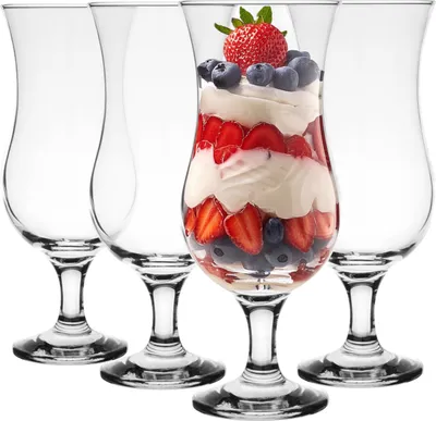 Produktbild von GLASMARK® Gläser 4-Set 420ml Große (max. 470ml) 4 Stück Hurrikanstil Poco Grande Cocktail Hurricane Party Trinkglaswaren - Hochwertige Qualität