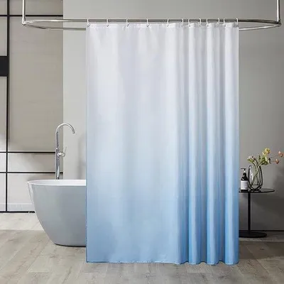 Obrázek produktu pro Sprchový závěs 180 x 200 cm, odolný proti plísním, omyvatelný, bílo-modrý