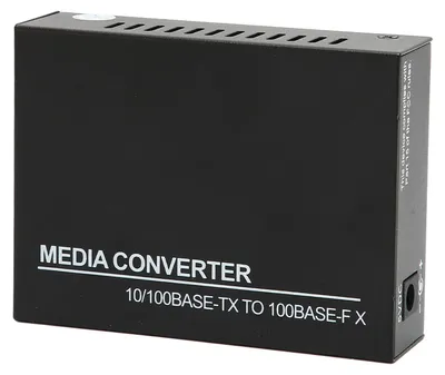 Zdjęcie produktu dla Konwerter mediów światłowodowo-Ethernetowy 10 Mb/s i 100 Mb/s, z portem RJ45 do światłowodu wielomodowego 100Base, zasilanie 100–240 V, wtyczka amerykańska