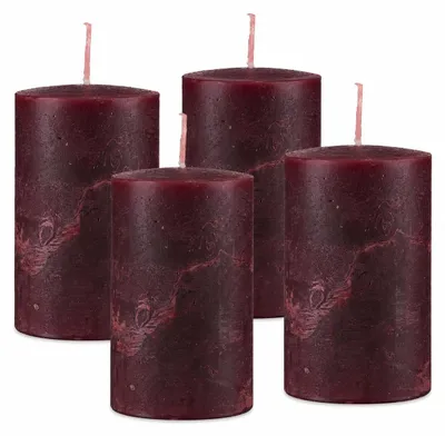 Produktbild von Rustik Adventskranzkerzen 4er Set Bordeaux