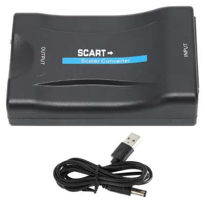 Zdjęcie produktu dla Przetwornik SCART na HDMI z wyjściem 1080p/20p dla sygnału audio-wideo (czarny)