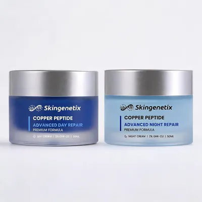 Immagine prodotto di Skingenetix Set Duo Giorno & Notte Peptide di Rame 2% GHK-Cu - Crema giorno e crema notte - 2 x 50 ml