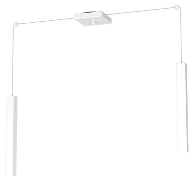 Zdjęcie produktu dla Lampa wisząca nowoczesna kwadratowa metalowa biała 2 światła Gu10
