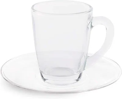 Imagen del producto de Juego de 6 tazas de espresso Excelsa con platillos, modelo Florence, de 9 cl, de vidrio transparente