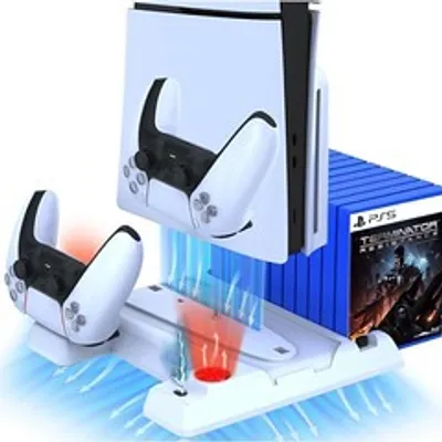 Produktbild von PlayStation 5 Multifunktions, PS5 Gamepad Multifunktions Lüfterbasis, Controller Dual Charging, PlayStation 5 Controller, Wärmeableitung Lüfterbasis