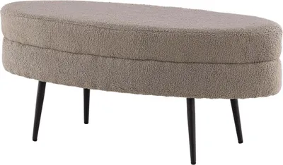 Zdjęcie produktu dla FURNLUX Ottoman Otto Grey Und Black 100cm / Hauptfarbe: Grau / Abmessungen: 100 x 40 x 41 cm