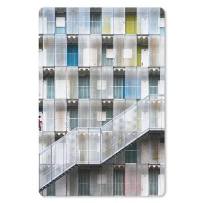 Produktbild von MuchoWow® Mauspad Mousepad Türen - Wohnungen - Treppen - Farbenfroh 18x27 cm - Mousepads - Maus Mat - Pad - Mausunterlage