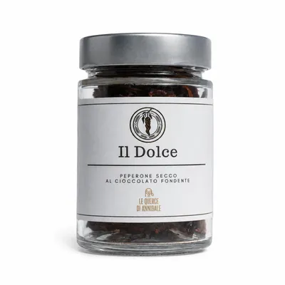 Immagine prodotto di Peperoni essiccati con cioccolato fondente – Le Querce di Annibale