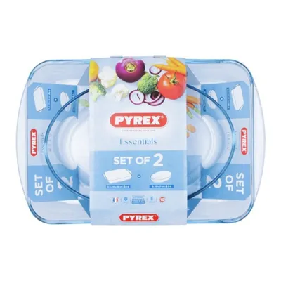 Produktbild von Auflaufformset für den Backofen Pyrex Essentials Borosilikatglas (30 x 21 cm + 40 x 27 cm) (2 pcs)