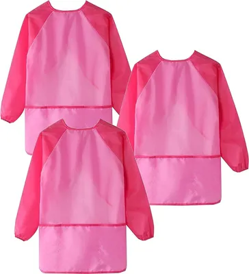 Produktbild von CHPN - Malschürze - Kinderschürze - Schürze - 3 Stück - Kochschürze - Rosa - Malschürze - Kindermalschürze - Bastelschürze - Malschürze - Einheitsgröße
