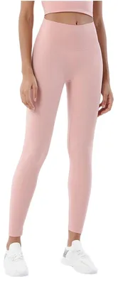 Image de Pantalon de yoga pour femmes, idéal pour le sport et le fitness, couleur pêche orangé, taille L
