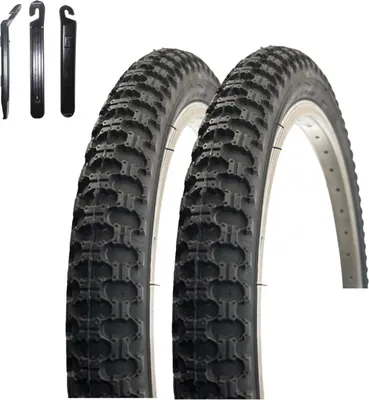 Obrázok produktu pre 2 x VEE Rubber V024 20" bicyklové pneumatiky čierne 57-406 (20 x 2,125) vrátane montážnych páčok