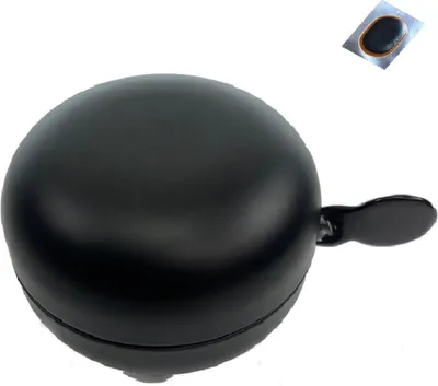 Produktbild von Ding Dong Fahrradklingel schwarz Ø 80 mm inkl. Schlauchflicken