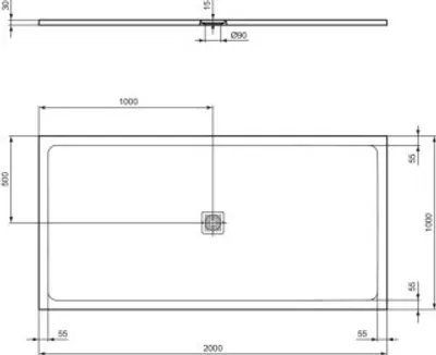 Produktbild von IDEAL STANDARD T5617FV Rechteck-Brausewanne Ultra Flat S +