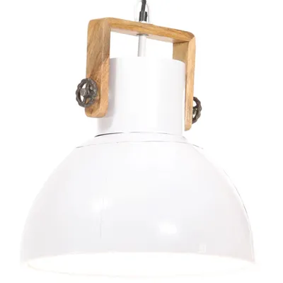 Image de vidaXL Lampe à suspendre style industriel 25 W blanc rond 40 cm E27