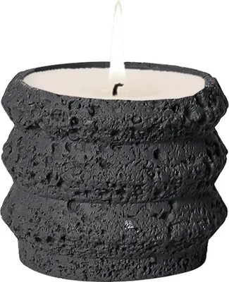 Produktbild von Zement-Kerzenglas, Aroma-Kerzenbecher, Teelichter-Kerzenhalter Für Hochzeits-Mittelstücke, Festival- Und Party-Tischdekoration, Keine Kerzen(Schwarz)