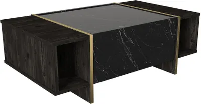 Produktbild von Skye Decor, Veyron Set 1, Wohnzimmer, Wohnzimmermöbel-Set, Schwarz, 103,8 x 37,3 x 60 cm