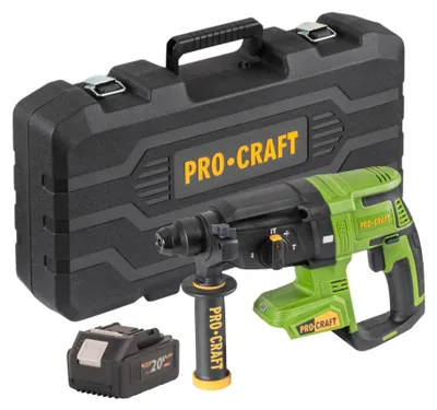 Produktbild von Procraft PHA40bb-c Akku Bohrhammer 20 V 2,6 J SDS plus Brushless + 1x Akku 4,0 Ah + Koffer - ohne Ladegerät