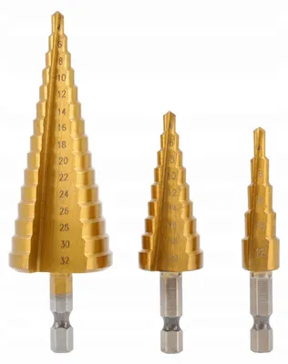 Produktbild von Hogert HT6D325 Stufenbohrer-Set Kegelsenker 4-32mm, 3-teilig