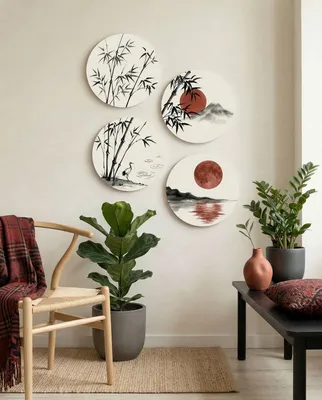 Obrázok produktu pre Wallity, elegantná nástenná dekorácia (4 kusy) z MDF, 40 x 40 cm, 100% MDF