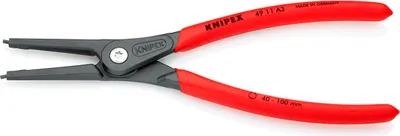 Produktbild von Knipex Präzisionsicherungsringzange DIN 5254 A Länge 225mm Ø 40-100mm grau atramentiert - 49 11 A3 SB