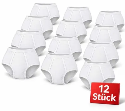 Produktbild von Herren Slips aus 100 % Baumwolle mit Eingriff, Weiß-L-12