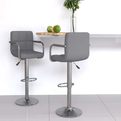 Produktbild von Maison Exclusive - Barhocker 2 Stk. Grau Kunstleder