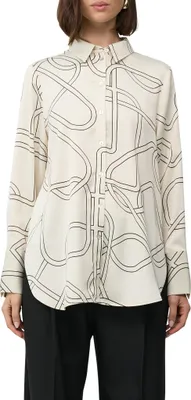 Produktbild von s.Oliver Gemusterte Longbluse aus Satin