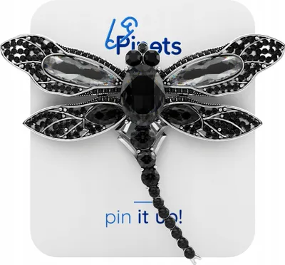 Produktbild von PINETS DRAGONFLY Brosche, schwarz, mit Zirkonia