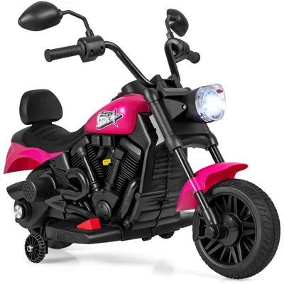 Zdjęcie produktu dla Dziecięcy motocykl elektryczny z muzyką, reflektorami i kółkami bocznymi