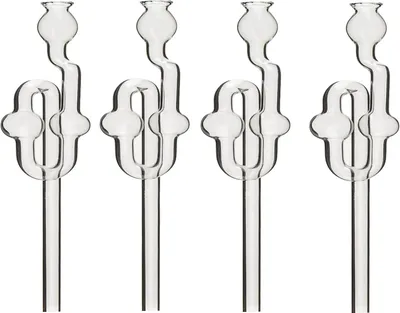 Produktbild von Glas-Gärröhrchen 4er Set Ø 8,5mm (19cm) - Gärspund und Gäraufsatz für Weinballon, Gärbehälter und Gummistopfen - Gärrohr zur Weinherstellung