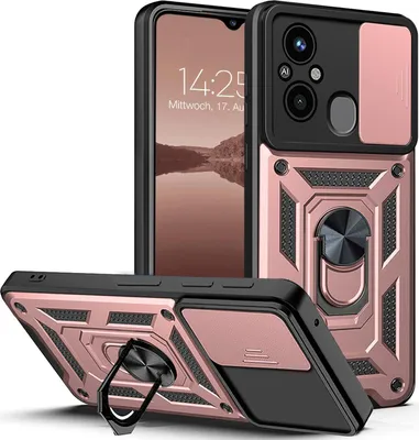Produktbild von Armor Handyhülle für Xiaomi Redmi 12C Kameraschutz Handy Panzer Case Cover Schutzhülle Outdoor Farbe: Rosegold