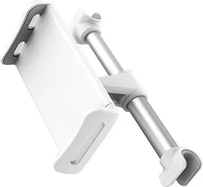 Produktbild von CLM-Tech Tablet Halterung Auto Kopfstütze - Kopfstützenhalterung Halter universal kompatibel mit 4-11 Zoll Geräten Tablets und Smartphones - weiß