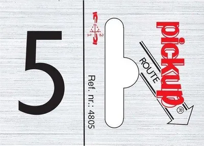 Productafbeelding van Route alulook 25 x 44 mm Sticker pick up cijfer 5 Pickup