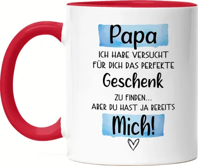 Produktbild von Papa Geschenk Tasse Rot  Mit Spruch Vatertag Geschenkidee Humor Sarkasmus Vater Papi