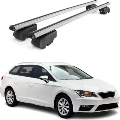 Obrázek produktu pro Příčné střešní nosiče pro Seat Leon Combi 2014–2023, hliník šedý, s homologací ABE