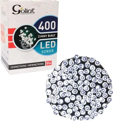 Produktbild von Weihnachtsbaumbeleuchtung für den Außenbereich, 400 LEDs, Kaltweiß, Länge 19,95 m + Kabel 1,5 m, Netzanschluss, Schutzart IP44