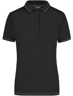Produktbild von James and Nicholson - Poloshirt für Damen LT3162 (L) (Schwarz/Weiß)