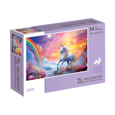 Zdjęcie produktu dla Puzzle drewniane 150 elementów Milliwood Jednorożec